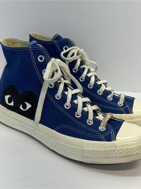Converse Comme des Garçons Play x Chuck 70 Top High Blue Men Sz 11 Women Sz 13